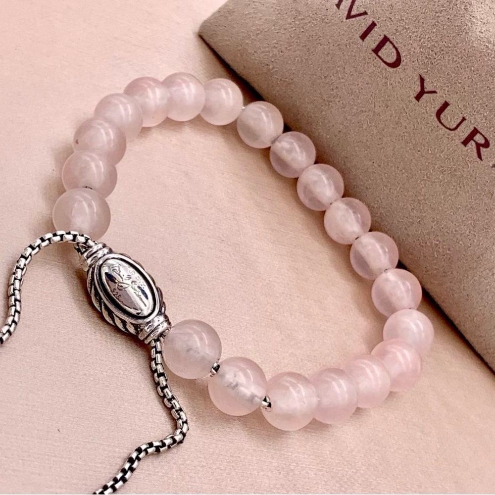 David Yurman beads 8 mm pink quartz